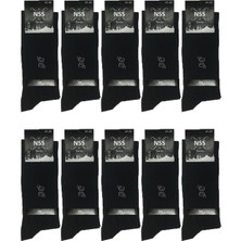 Bgk 10 Çift Erkek Pamuklu Ekonomik Çorap Siyah