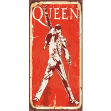 Hayat Poster Freddie Mercury Queen Mini Retro Ahşap Poster
