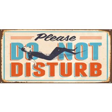Hayat Poster Lütfen Rahatsız Etmeyin (10 cm x 20 Cm) Mini Retro Ahşap Poster
