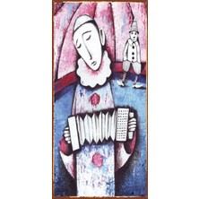 Hayat Poster Hüzünlü Sirk 10 cm x 20 cm Mini Retro Ahşap Poster