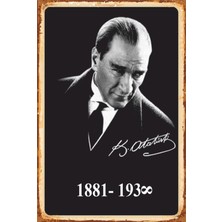 Hayat Poster Atatürk 1881 1938 Retro Ahşap Poster