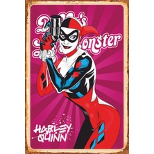 Hayat Poster Harley Quinn Süper Kahramanlar Retro Ahşap Poster