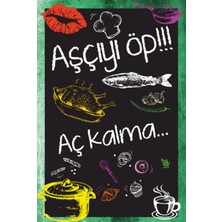 Hayat Poster Aşçıyı Öp Mutfak Retro Ahşap Poster