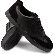 Deery Hakiki Deri Siyah Sneaker Erkek Ayakkabı