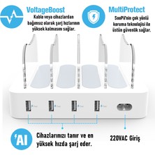 SooPii CS40 22W 4 Port Masaüstü USB Çoklu Şarj İstasyonu