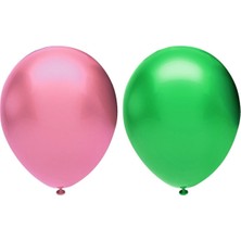 Hknys 50 Adet Metalik Balon (Koyu Yeşil - Pempe )- Helyum Gazı Uyumludur.-5 Metre Balon Zıncırı Hediye