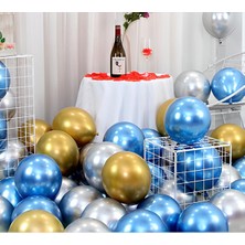 Hknys 35 Adet Altın-Renkli Krom Balon (Aynalı Balon)