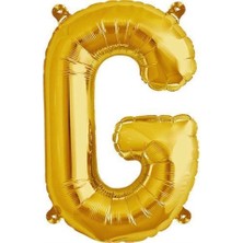 Hknys G Harfi Altın (Gold) Renk   Folyo Balon-40 Santim -Harf Isim Folyo Balon