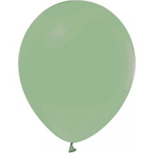 Hknys 12 Adet Yeşil Renk Pastel Balon-Pastel-Soft Balon-Dogum Günü Parti Balonları