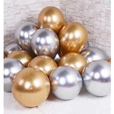 Hknys 40 Adet Renkli  Krom Balon (Aynalı Balon) 1 Kalite Krom Balon Aynalı Balon Helyum Uyumlu