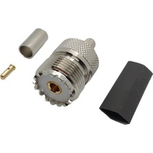 Uhf Dişi Konnektör Seti (Uhf Dişi-Dışdiş Sıkmalı Düz Model) (RG58)