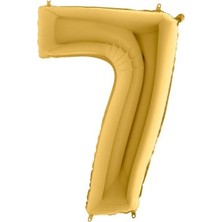 Hknys 7 Yaş Rakam Folyo Balon 40 cm 16 Inç --Gold (Altın) Renk Folyo Balon