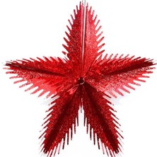 Partioutlet Kırmızı Yıldız Çark Süs 3 Boyutlu