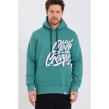 Amazing Crash  Kapüşonlu Kanguru Cepli Baskılı Sweatshirt