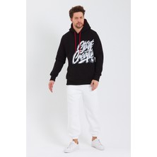 Amazing Crash  Kapüşonlu Kanguru Cepli Baskılı Sweatshirt