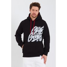 Amazing Crash  Kapüşonlu Kanguru Cepli Baskılı Sweatshirt