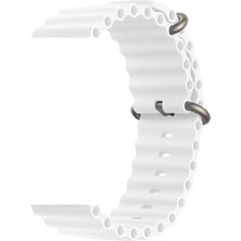 Case Street Casestreet Apple Watch 4 5 38MM Kordon Yeni Dizayn Silikon HS05 Beyaz