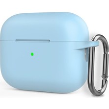 Smcase Apple Arpds Pro 2 Kılıf Mat Kancalı Silikon SF17 Turkuaz