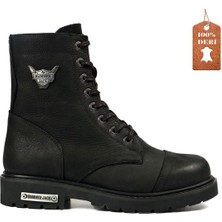 Hammer Jack Siyah Deri Dock Step Erkek Bot 102 18505-M 3 cm Yükseklik ile Rahat Kullanım