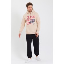 Amazing Crash  Kapüşonlu Kanguru Cepli Baskılı Sweatshirt