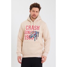 Amazing Crash  Kapüşonlu Kanguru Cepli Baskılı Sweatshirt