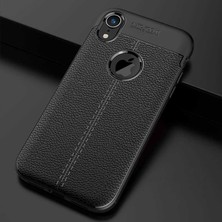 Aqua Aksesuar Apple iPhone Xr 6.1 Kılıf Kamera Korumalı Deri Görünümlü Silikon Kapak