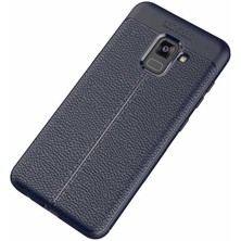 Aqua Aksesuar Galaxy A8 2018 Kılıf Kamera Korumalı Deri Görünümlü Silikon Kapak
