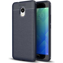Aqua Aksesuar Meizu M5S Kılıf Kamera Korumalı Deri Görünümlü Silikon Kapak