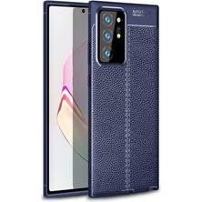 Aqua Aksesuar Galaxy Note 20 Ultra Kılıf Kamera Korumalı Deri Görünümlü Silikon Kapak