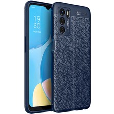 Aqua Aksesuar Oppo A16 Kılıf Kamera Korumalı Deri Görünümlü Silikon Kapak