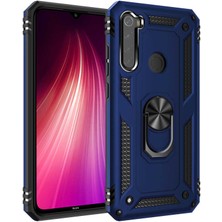 Aqua Aksesuar Xiaomi Redmi Note 8 Kılıf Metal Yüzüklü Tank Zırh Standlı Kılıf