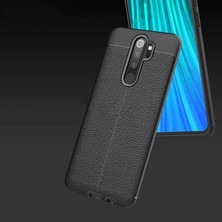 Aqua Aksesuar Xiaomi Redmi Note 8 Pro Kılıf Kamera Korumalı Deri Görünümlü Silikon Kapak