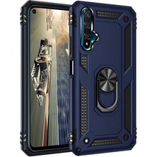 Aqua Aksesuar Huawei Honor 20 Kılıf Metal Yüzüklü Tank Zırh Standlı Kılıf