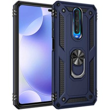 Aqua Aksesuar Xiaomi Poco X2 Kılıf Metal Yüzüklü Tank Zırh Standlı Kılıf