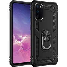 Aqua Aksesuar Galaxy S20 Kılıf Metal Yüzüklü Tank Zırh Standlı Kılıf