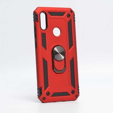 Aqua Aksesuar Huawei Mate 10 Lite Kılıf Metal Yüzüklü Tank Zırh Standlı Kılıf