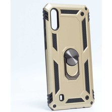 Aqua Aksesuar Galaxy M10 Kılıf Metal Yüzüklü Tank Zırh Standlı Kılıf
