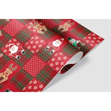 Hrs 50 x 70 cm Kırmızı Ekose Yeni Yıl Yılbaşı Noel Temalı Hediye Paketleme Ambalaj Kağıdı (6’lı Paket)