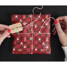 Hrs 50 x 70 cm Kırmızı Ekose Yeni Yıl Yılbaşı Noel Temalı Hediye Paketleme Ambalaj Kağıdı (6’lı Paket)