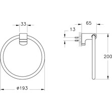 VitrA Base 700 A4407236 Halka Havluluk, Mat Siyah