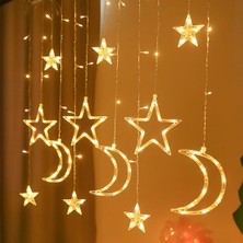 Çıtı Pıtı Store Ay Yıldızlı Perde LED Hilal Sarkaç Şerit Lamba 2.5 M