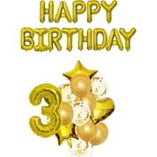 Çıtı Pıtı Store Happy Bırthday Doğum Günü ve 3 Yaş Balon Seti