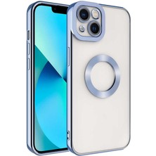 MobaxAksesuar Apple iPhone 14 Plus Kılıf Kamera Korumalı Logo Gösteren Şeffaf Kapak