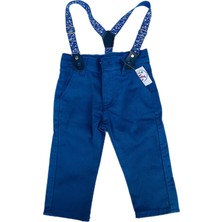 VİTASTORETR Saksmavisi Askılı Keten Erkek Çocuk Pantolon