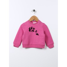 Mammaramma Baskılı Bebek Koyu Pembe Sweatshirt 22FWG-52