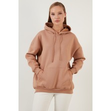 Lela Regular Fit Pamuklu Kapüşonlu Yaka Şardonlu Kışlık Sweat Bayan SWEAT 5863854