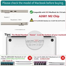 ESR Apple Macbook Air 13.6 2022 M2 Işlemcili A2681 Seri Sert Macbook Kaplama Koruyucu + Koruyucu + Klavye Koruyucu+ 3 Adet Kamera Kapatıcı