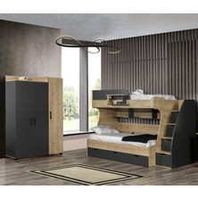 Setay Truva Genç Odası Takımı - 3 Kapaklı Dolap, Ranza