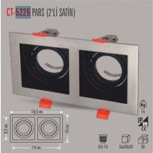 Cata CT-5226 Pars Ikili Satin Kare Spot (AMPULSUZ-6ADET) Cata