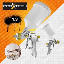 Proxtech  Havalı Üstten Depo 1,3mm  Boya Tabancası, Spiral Hava HORTUMU15 mt Hava Jakı  Takım Set